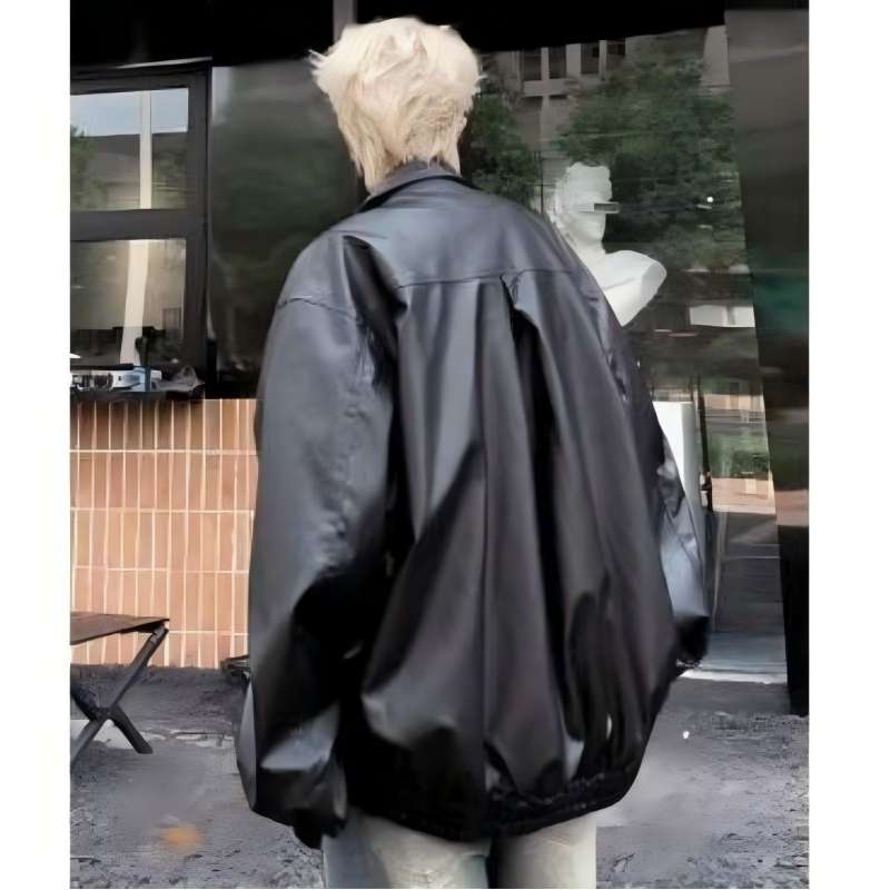Men's Clothing 2024 Men's MotorcyclePU Leather Jacket Men's Trendy Brand Leather Jacket Spring And Autumn Korean Style Casual Leather_viptrois.com