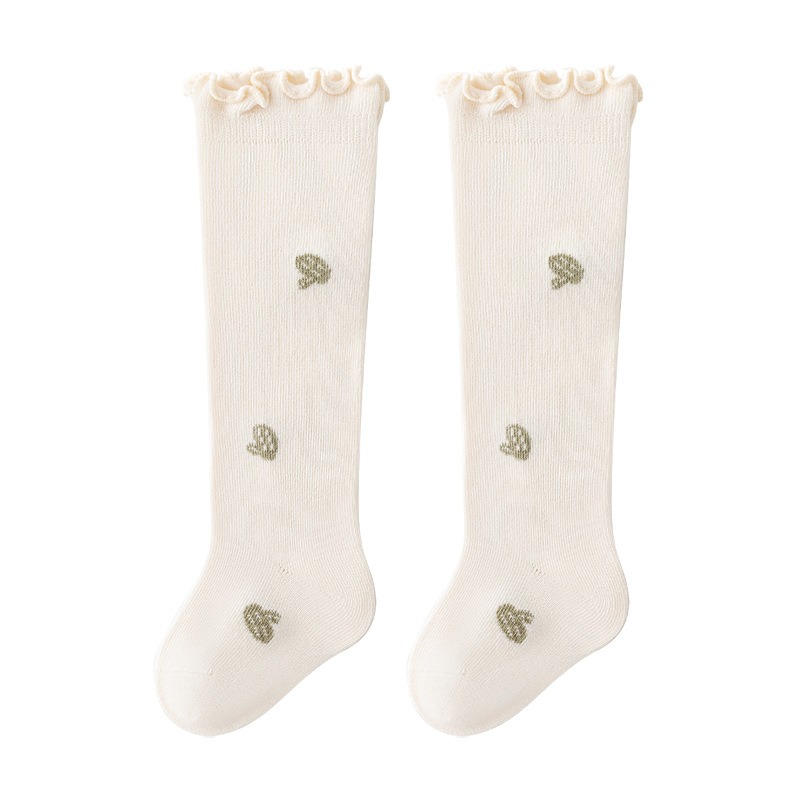 Boys And Girls Spring Cute Breathable Not Stuffy Sweat Boneless Stitched Stockings Combed Cotton Children Girls Boys Knee Stockings Lace Newborn Do No_voghion.com