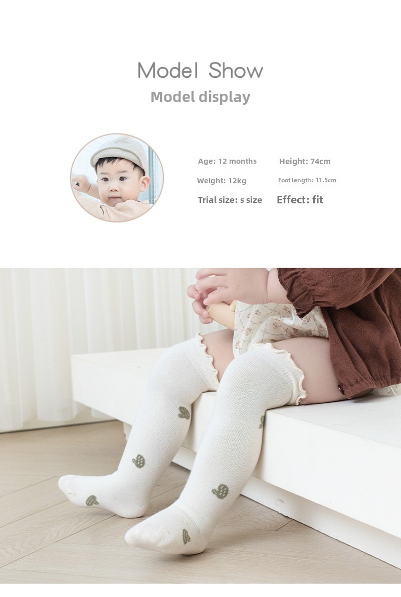 Boys And Girls Spring Cute Breathable Not Stuffy Sweat Boneless Stitched Stockings Combed Cotton Children Girls Boys Knee Stockings Lace Newborn Do No_voghion.com