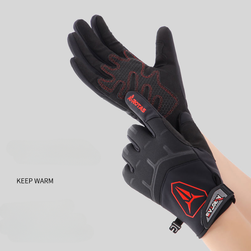 Cycling gloves men's velvet warm windproof waterproof touch screen non-slip driving motorcycle cool wear-resistant tactical gloves_voghion.com
