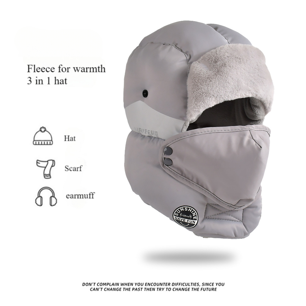 Hat Men's Ski Cap Outdoor Ear Protection Windproof Men's Winter Cotton Hat Warm Pilot Cold Cycling Hat_voghion.com