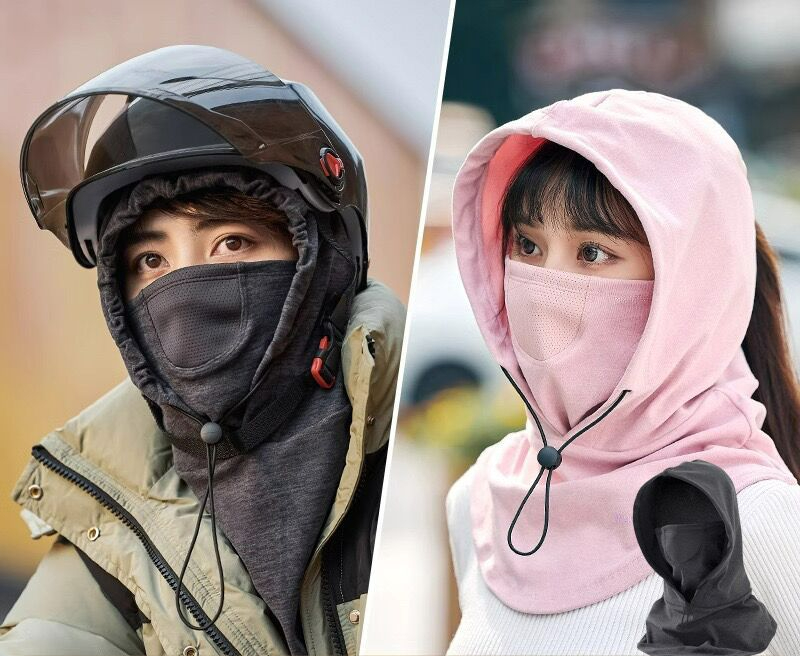 Autumn and winter cycling, outdoor windproof and cold-proof, warm mask, pullover, hat, scarf, integrated travel neck protection, thickened shawl_voghion.com