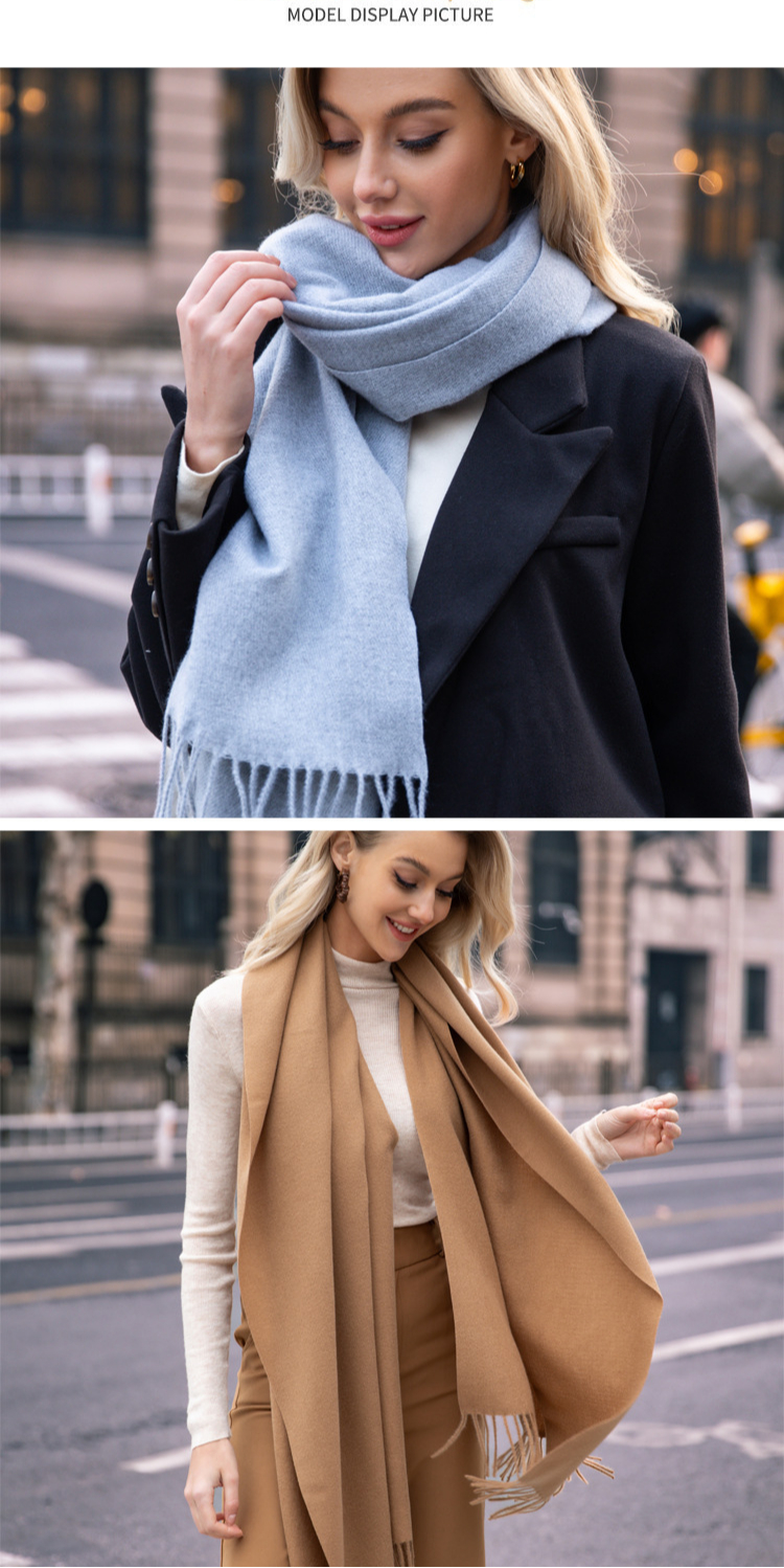 Ankola red scarf women's high-end artificial cashmere shawl winter new scarf women's multi-color optional_viptrois.com