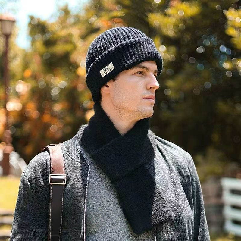Gorro de invierno para hombre, pasamontañas, gorro de punto de lana, resistente al viento, con capucha fría, protector de orejas, gorro cálido para el frío_voghion.com