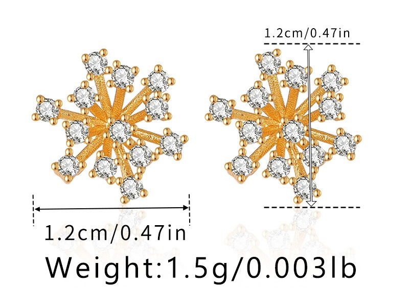 Gold Plated Pentagram Necklace And Snowflake Zircon Earring Set_voghion.com