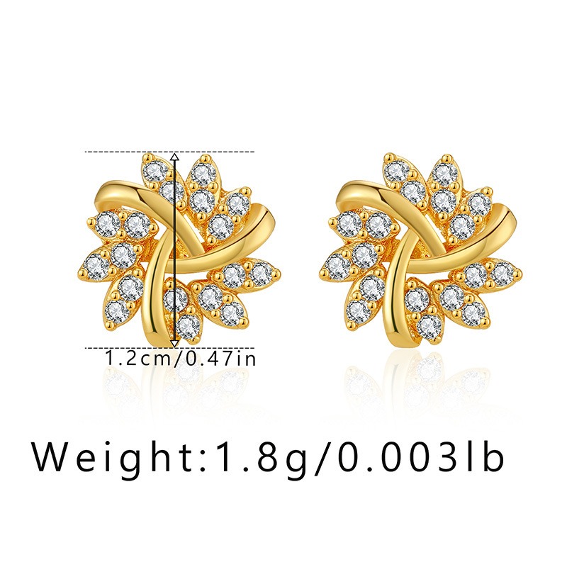 Gold Plated Pentagram Necklace And Snowflake Zircon Earring Set_voghion.com