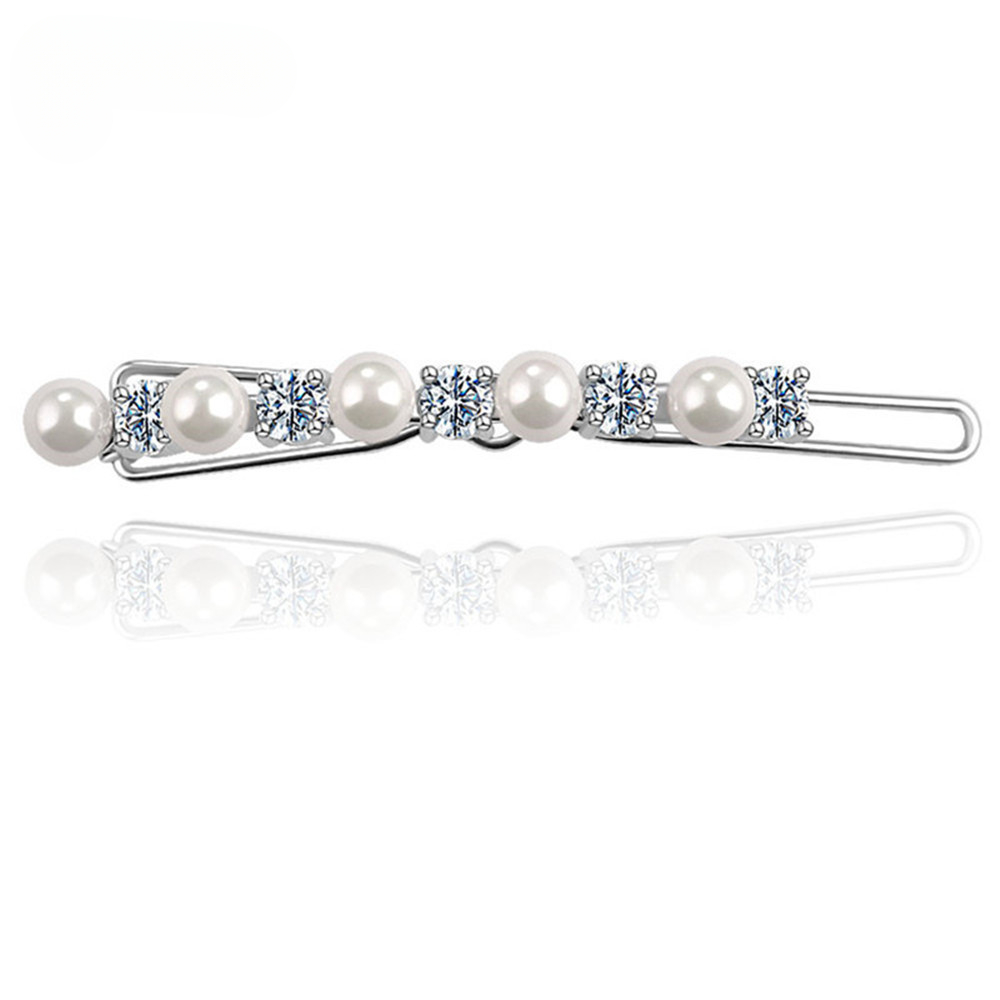 Zircon pearl hairpin edge clip side bangs back head broken hair clip hair accessories_voghion.com