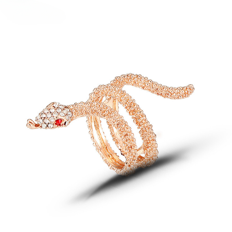 New creative snake ring women's punk exaggerated spirit snake index finger ring_voghion.com