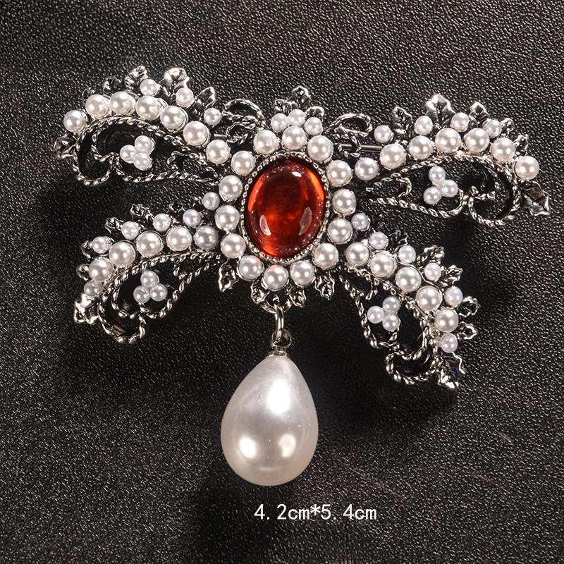 Pearl brosch tjejer high-end corsage anti-ljus fast pin utsökt nisch tillbehör_voghion.com
