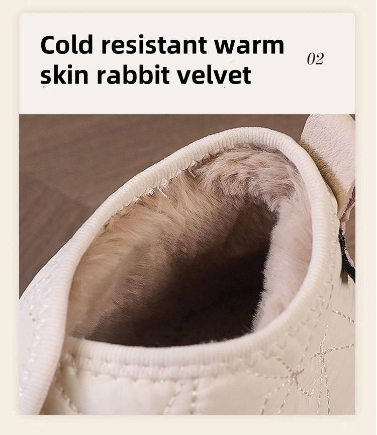 Chaussures d'hiver en coton pour femmes, nouvelles chaussures à la mode avec laine épaisse, bottes de neige chaudes, imperméables, antidérapantes, bottes décontractées en coton de grande taille_voghion.com