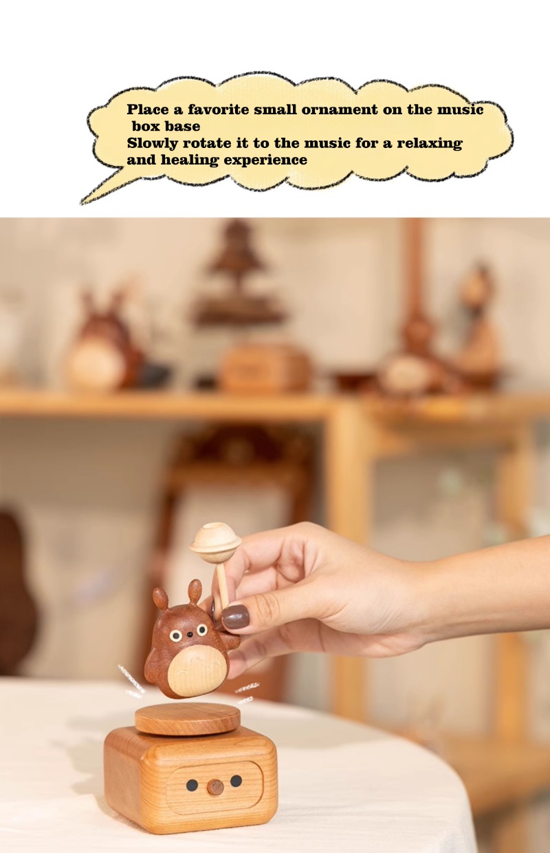 Adorable Totoro-themed wooden ornament for workstations