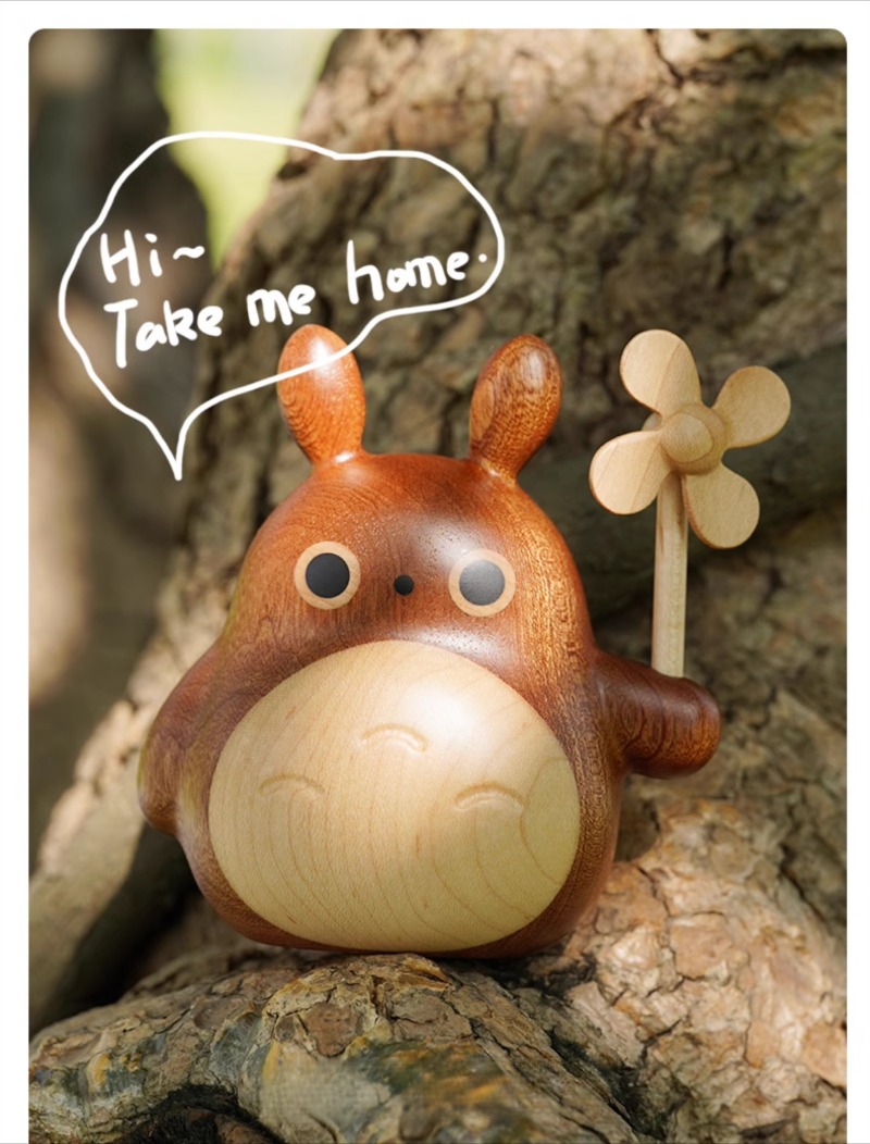 Handcrafted anime-inspired Totoro spinning music box