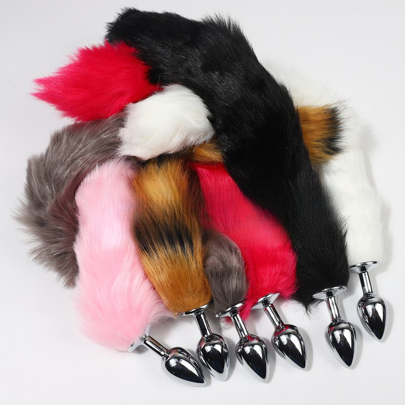 Multi-color Artificial Fox Tail Metal Anal Plug Adult Sex Toys Alternative Toys_voghion.com