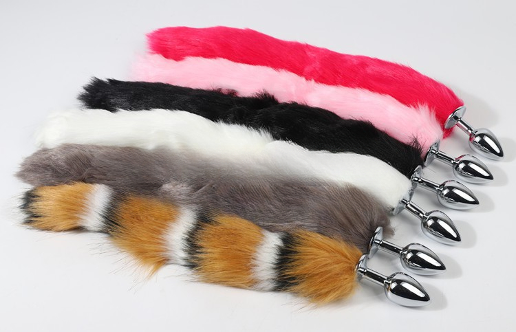 Multi-color Artificial Fox Tail Metal Anal Plug Adult Sex Toys Alternative Toys_voghion.com
