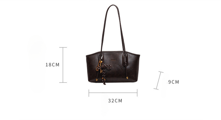 Borsa a tracolla semplice da donna, in PU, con texture retrò, casual, per pendolari, primavera ed estate, personalità europea e americana_voghion.com