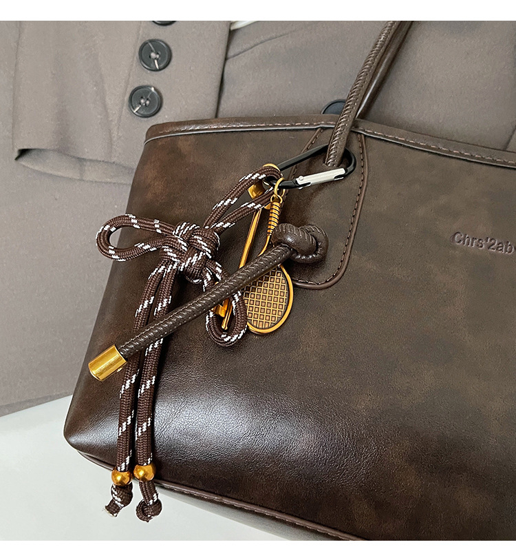 Borsa a tracolla semplice da donna, in PU, con texture retrò, casual, per pendolari, primavera ed estate, personalità europea e americana_voghion.com