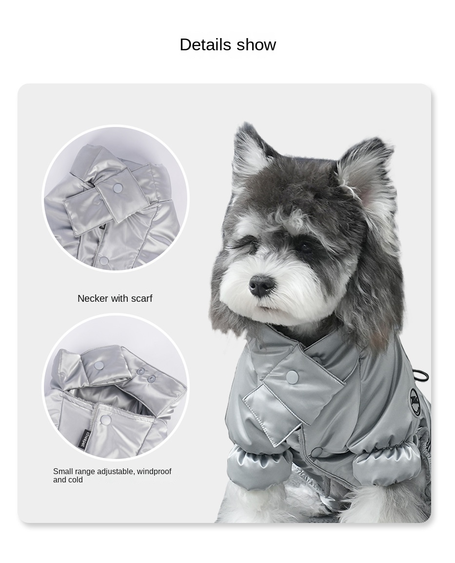 Warm comfortable fashionable dog down jacket - Soft and cozy fit