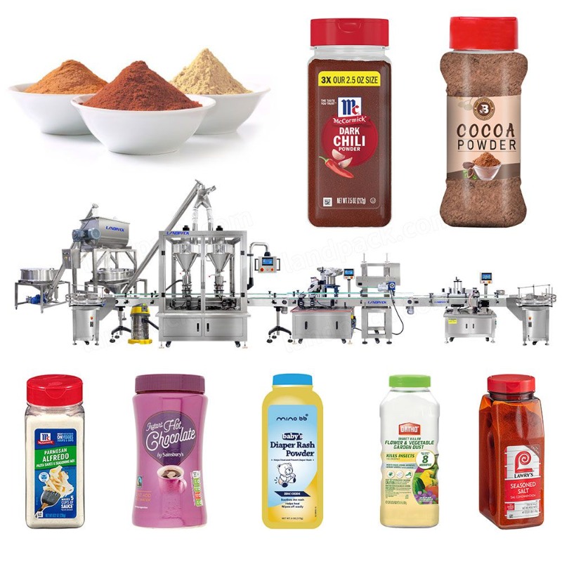 High Precision Automatic Bottle Jar Can Coffee Milk Protein Spices Powder Filling Machine Line