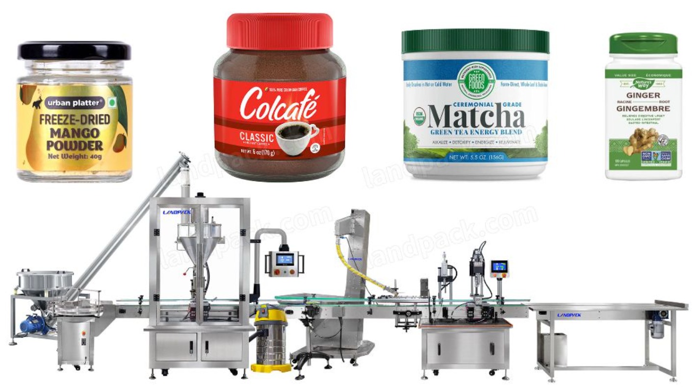 High-Speed Automatic Milk Powder Pepper Powder Protein Powder Bottle Filling Production Line