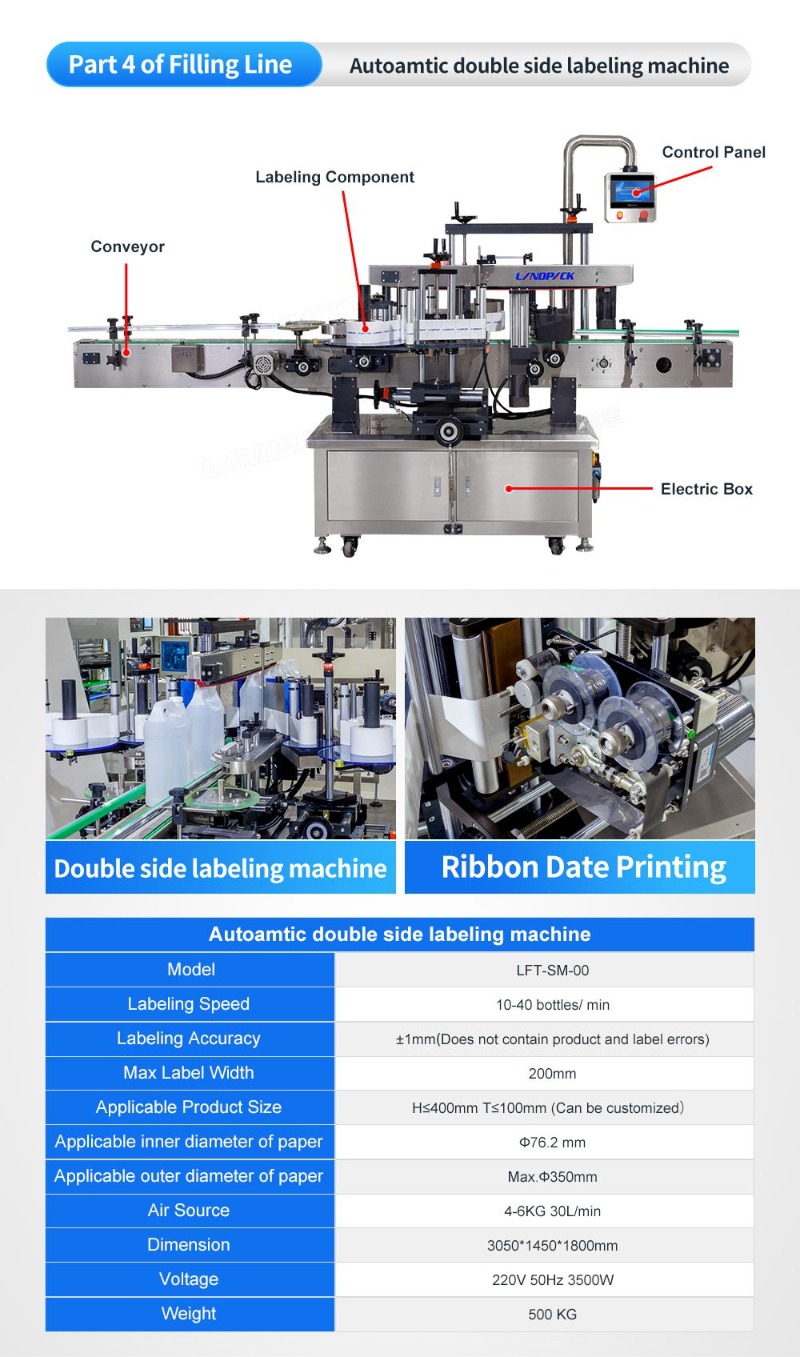 Automatic 6 Head Gear Pump Chemical Liquid Laundry Detergent Filling Machine Line