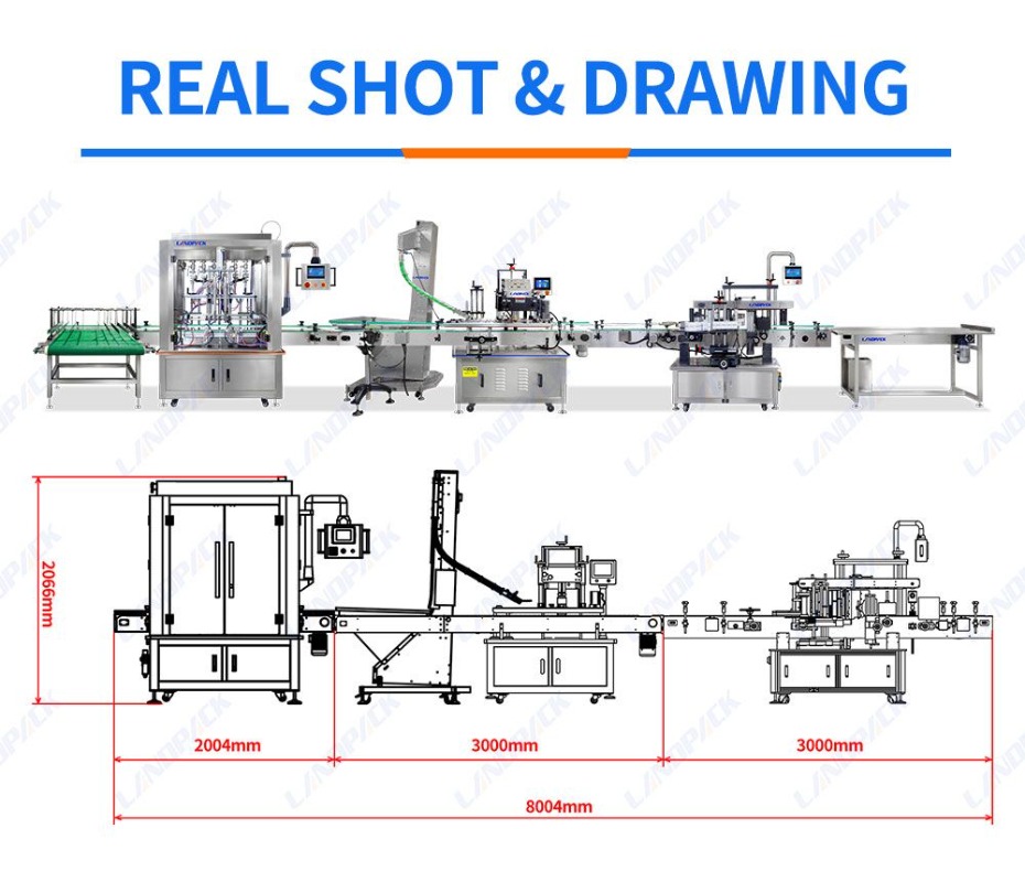 Automatic 6 Head Gear Pump Chemical Liquid Laundry Detergent Filling Machine Line
