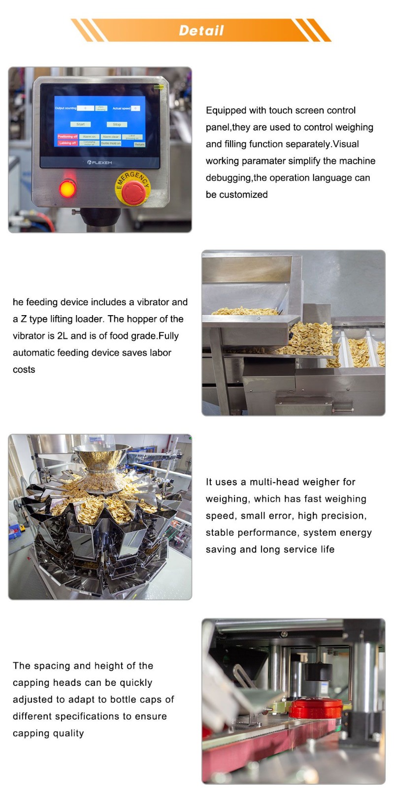 Automatic Multihead Grain Nuts Cans Filling Machine Weighing Tin Snacks Automatic Granule Filling Machine