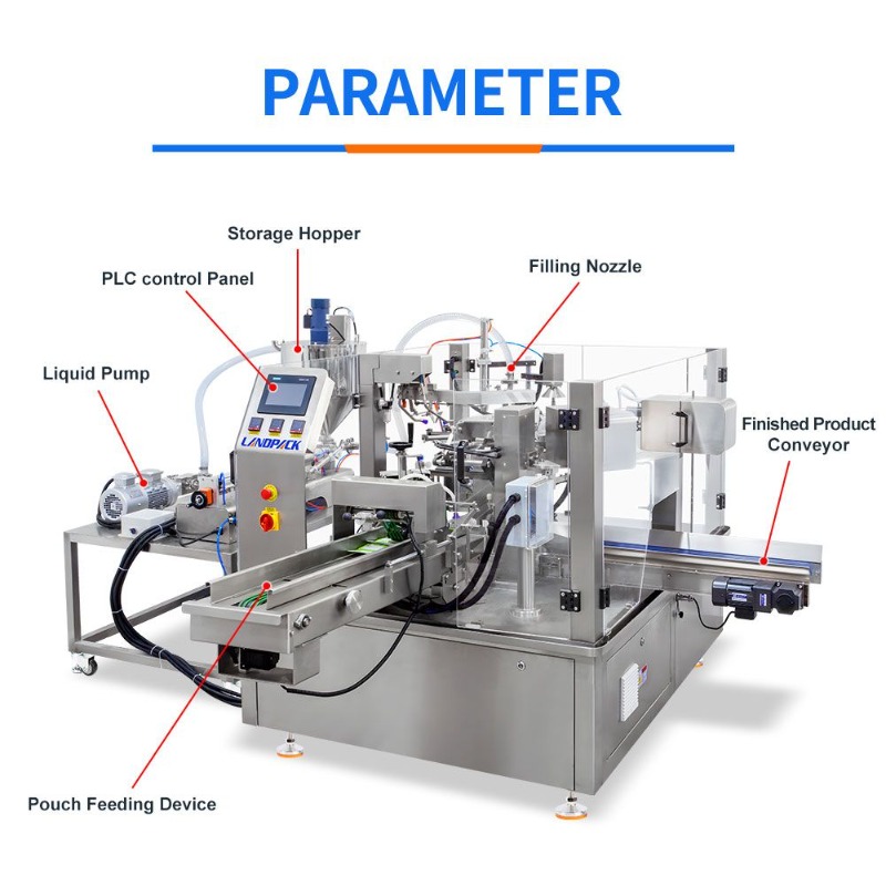 Automatic Mayonnaise Sauce Rotary Spout Pouch Filling and Sealing Machine with Heating Stirring Device