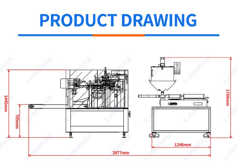 Automatic Mayonnaise Sauce Rotary Spout Pouch Filling and Sealing Machine with Heating Stirring Device
