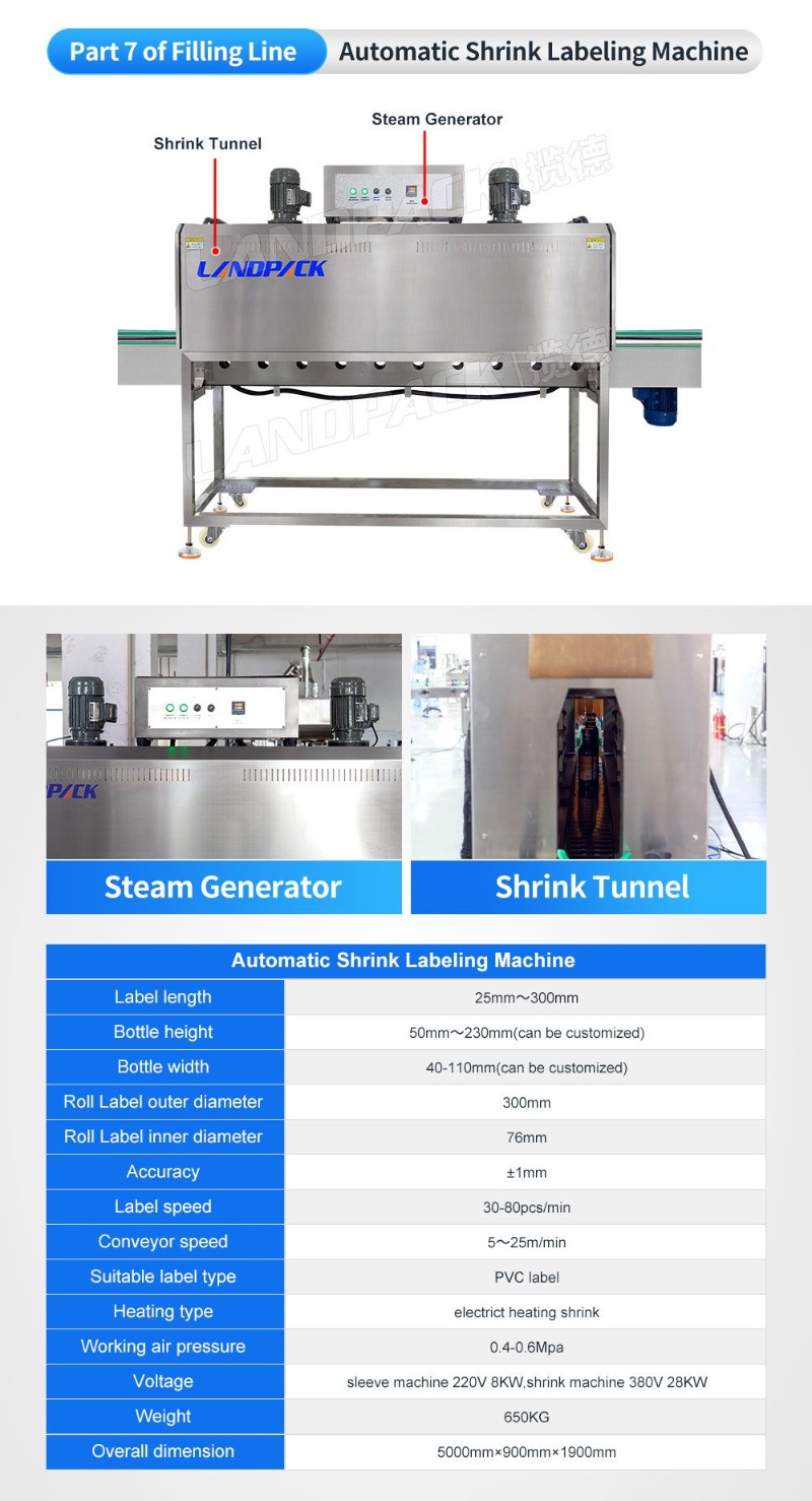 Automatic Granule Almond Peanut Beans Bottle Filling Capping Labeling Machine Line with Heat Shrinker
