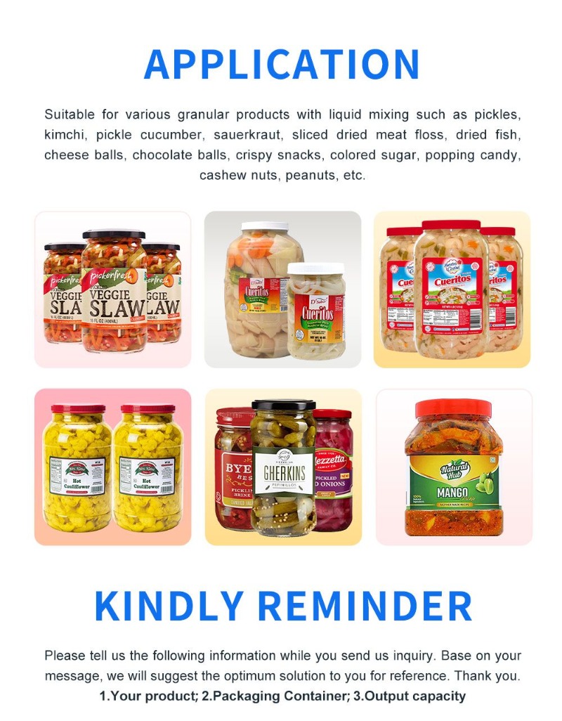 High Accuracy Pickled Vegetable Achar Packing Machine Pickle Filling Machine