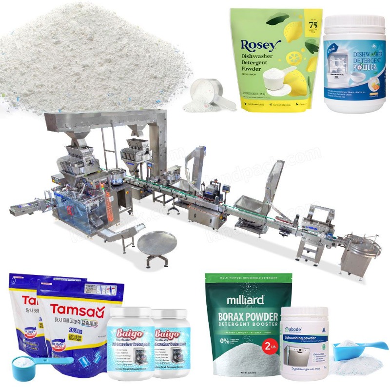 Automatic Particle Sugar Salt Washing Dishwashing Powder Bottle Filling Line System