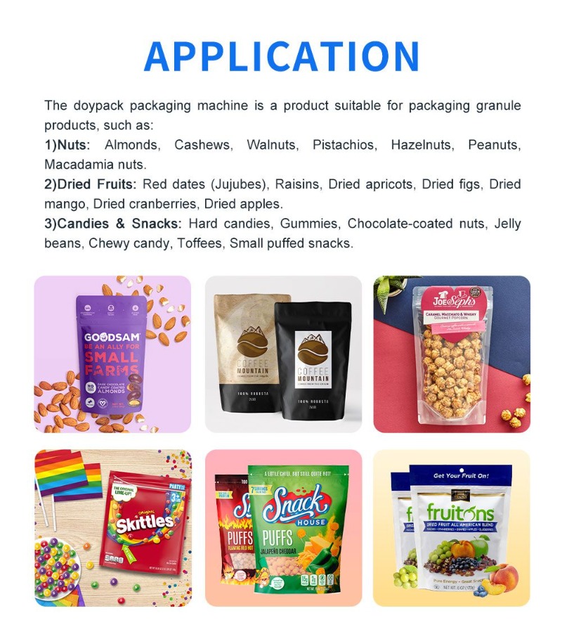 Mini Doypack Machine Date Dry Fruit Premade Standup Pouch Packing Machine