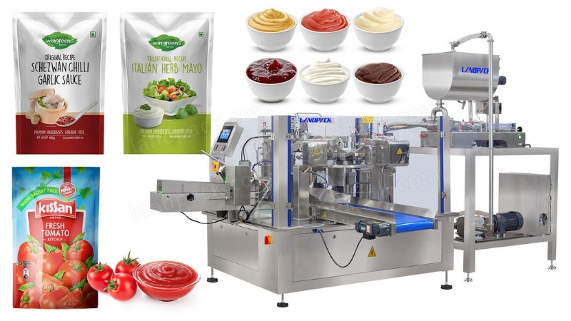 Automatic Ketchup Juice Liquid Soap Rotary Pouch Doypack Filling and Sealing Machine