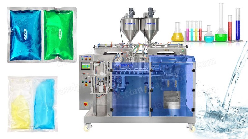 Automatic High Speed Chemical Liquid Double-Pouch Bag Filling Packaging Sealing Machine