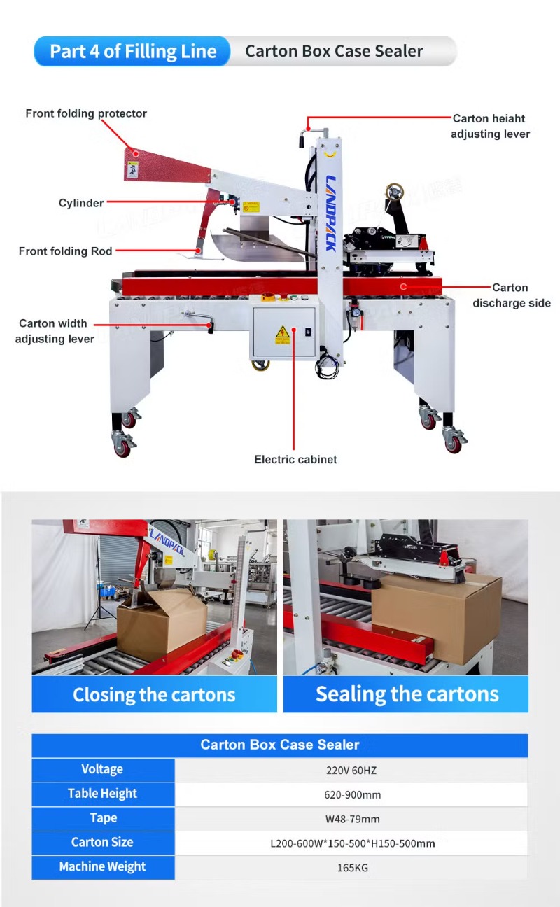 Full Automatic Box Case Carton Sealer Sealing Packing Machine Line