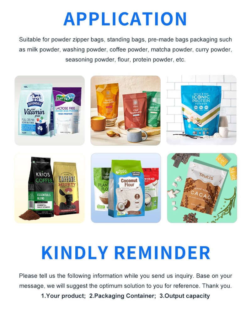 Automatic Protein Powder Mini Doypack Premade Pouch Packing Machine with Vacuum Cleaner