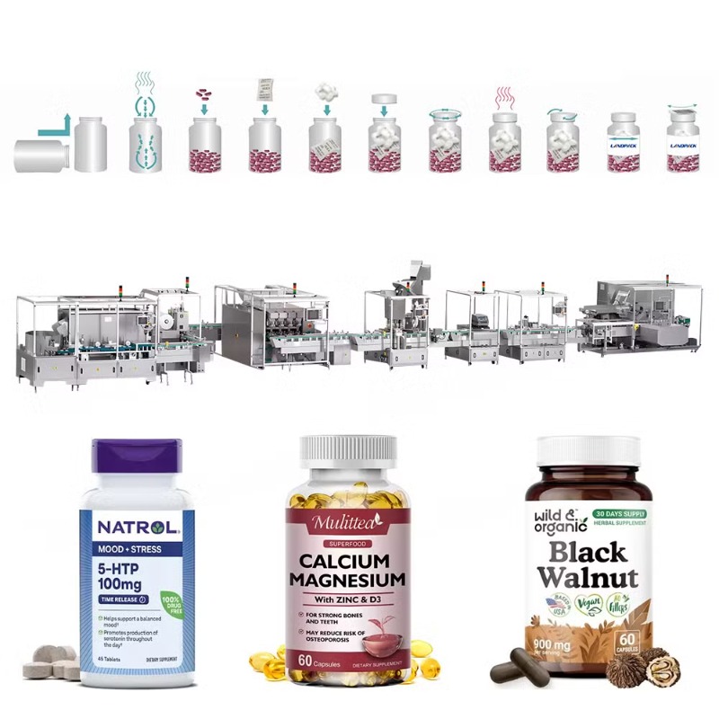 Fully Automatic Mechanical Tablet Bottle Counter Capsules Tablets Pills Counting and Packing Line