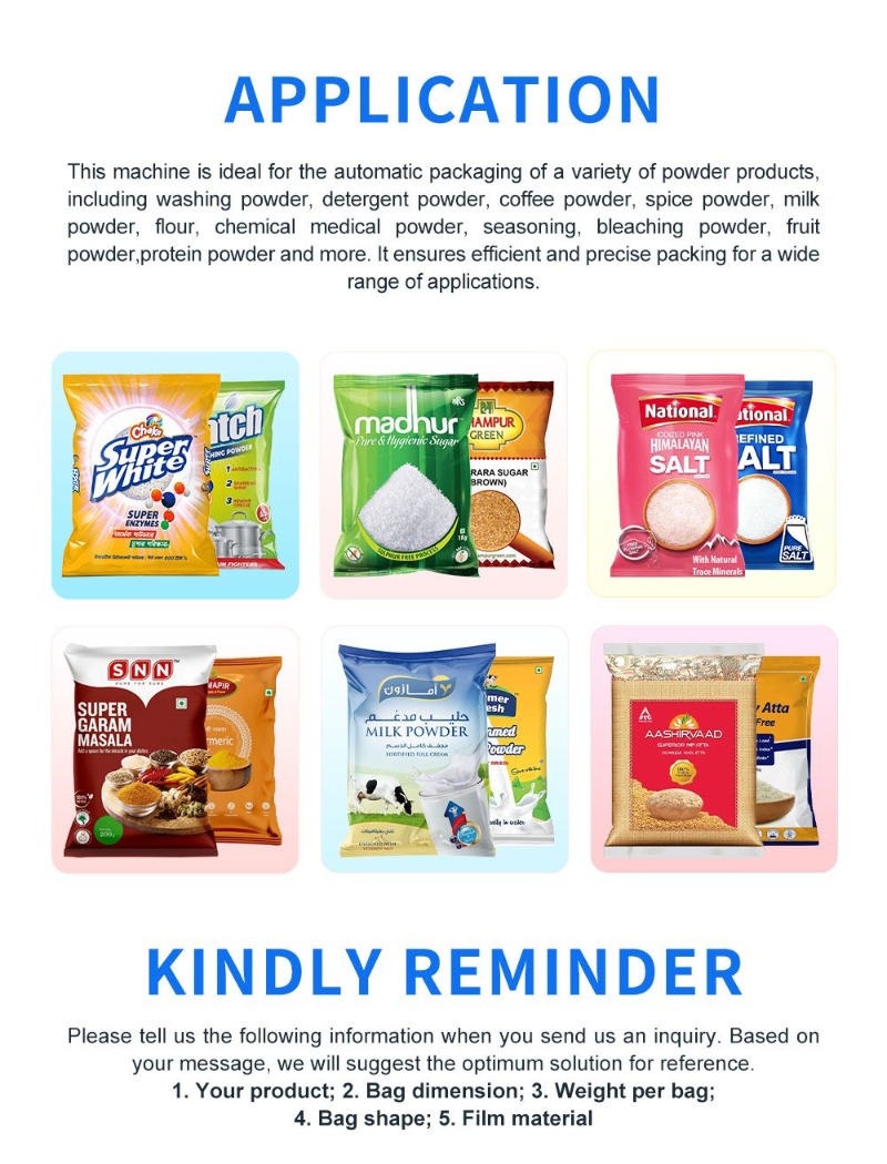 High Efficiency Detergent Washing Powder Packaging Machine Powder Packing Line