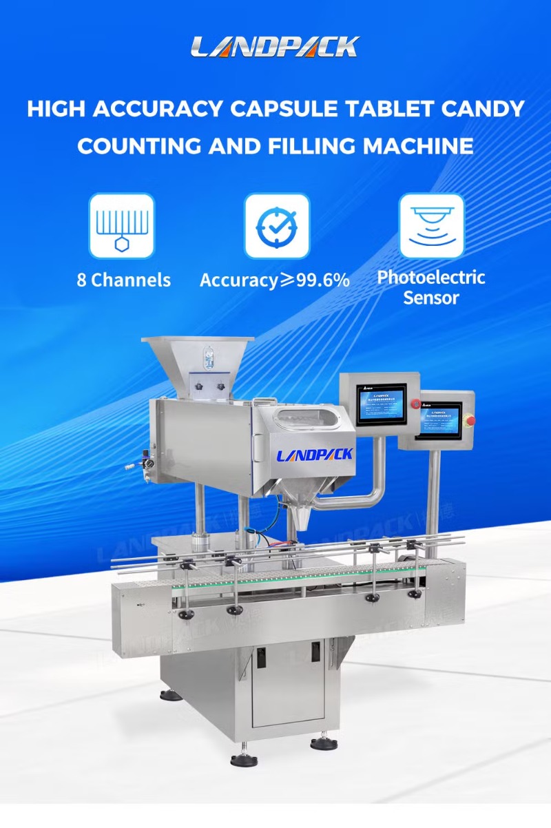 8 Channel Capsule and Tablet Counting Machine Capsule Tablet Counting Filling Machine