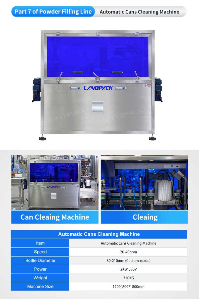 Fully Automatic Milk Powder Protein Powder Tins Cans Filling Canning Seaming Production Line