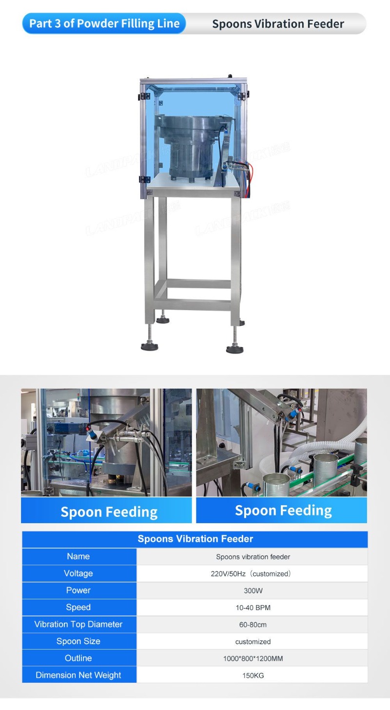 Fully Automatic Milk Powder Protein Powder Tins Cans Filling Canning Seaming Production Line