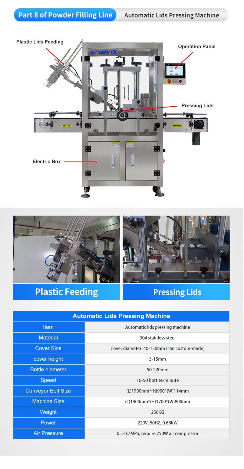 Fully Automatic Milk Powder Protein Powder Tins Cans Filling Canning Seaming Production Line
