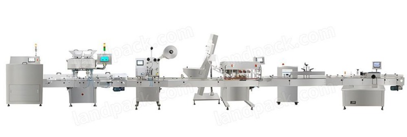 High Precision Automatic Pharmaceutical Tablet Medicine Pill Bottle Packing Filling Capping Labeling Machines Line
