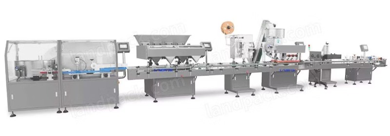 High Precision Medicine Pharma Tablet Pill Plastic Bottle Filling Packaging Capping Labeling Machine Line