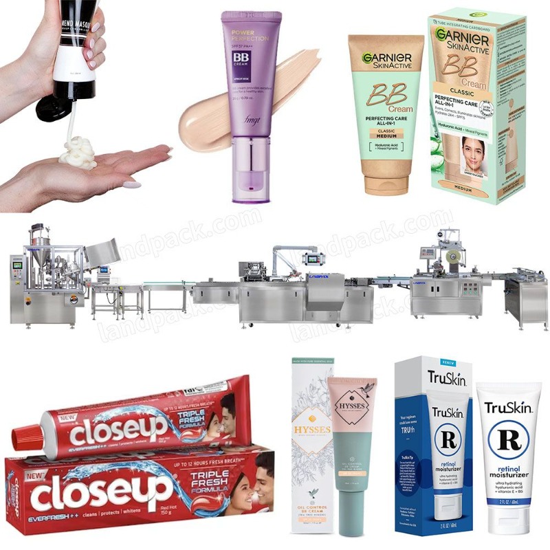Automatic Facial Cream Toothpaste Tube Filling Sealing Packing Line Machine
