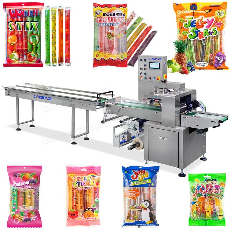 Landpack Lp-450X Ice Lolly Bar Popsicle Stick Cream Packing Machine Pillow Bag Flow Packaging Machine