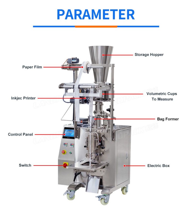 Automatic Vertical Granule Vffs Salt Sugar Seasoning Spice Packing Packaging Machine