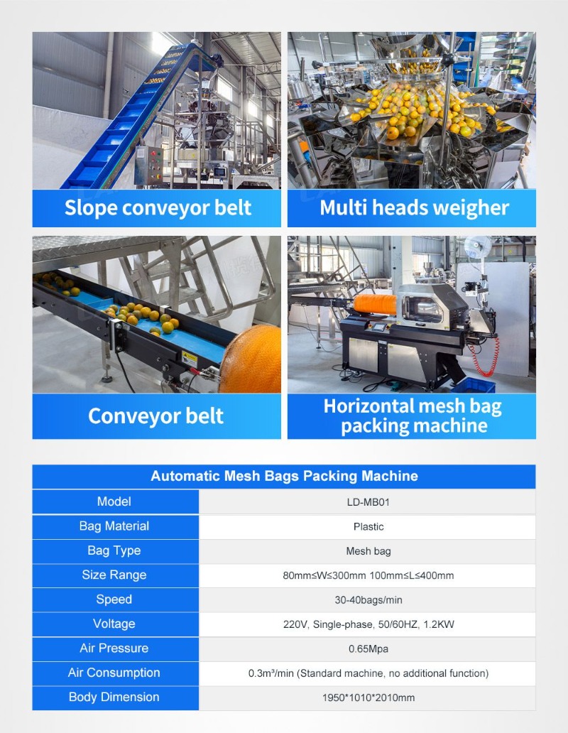Automatic Net Bag Orange Garlic Onion Potato Fruits Vegetable Mesh Bag Packing Machine