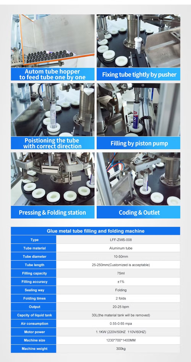 Automatic Glue Metal Tube Filling and Folding Machine with Explosion-Proof Electric Box