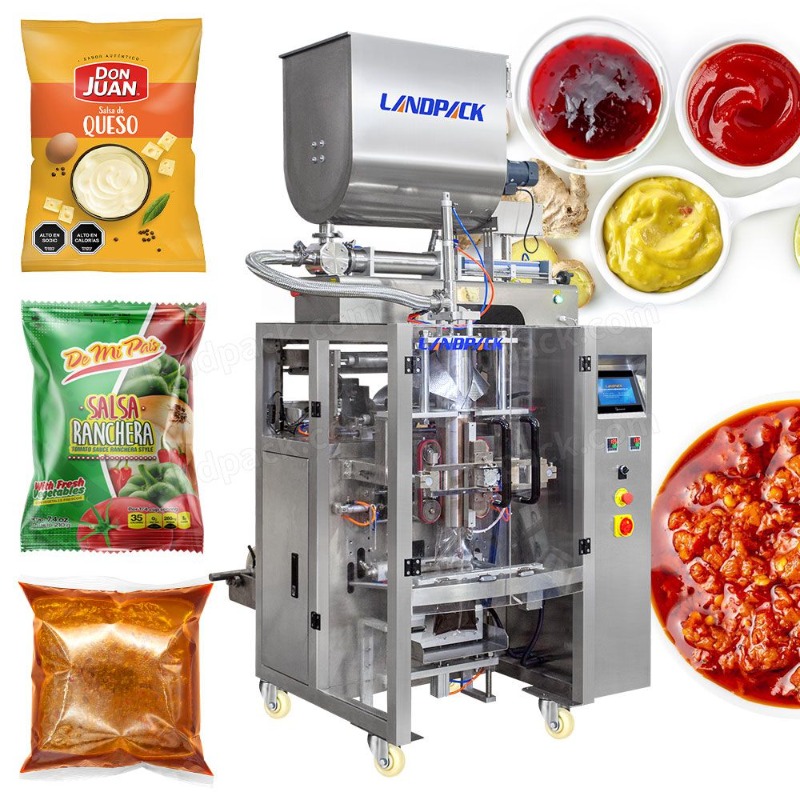 Automatic Ginger Garlic Chili Hot Paste Sauce Bag Vertical Vffs Packaging Packing Machine
